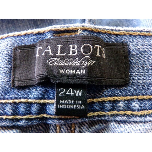 Talbots Jeans Women's Plus Size 24W High Rise Blue Split Cuffs Zip Pockets - Picture 5 of 7